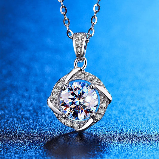 White Moissanite Diamond Pendant