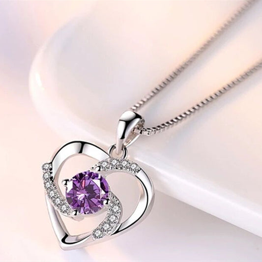 Heart Pendant- Purple Stone
