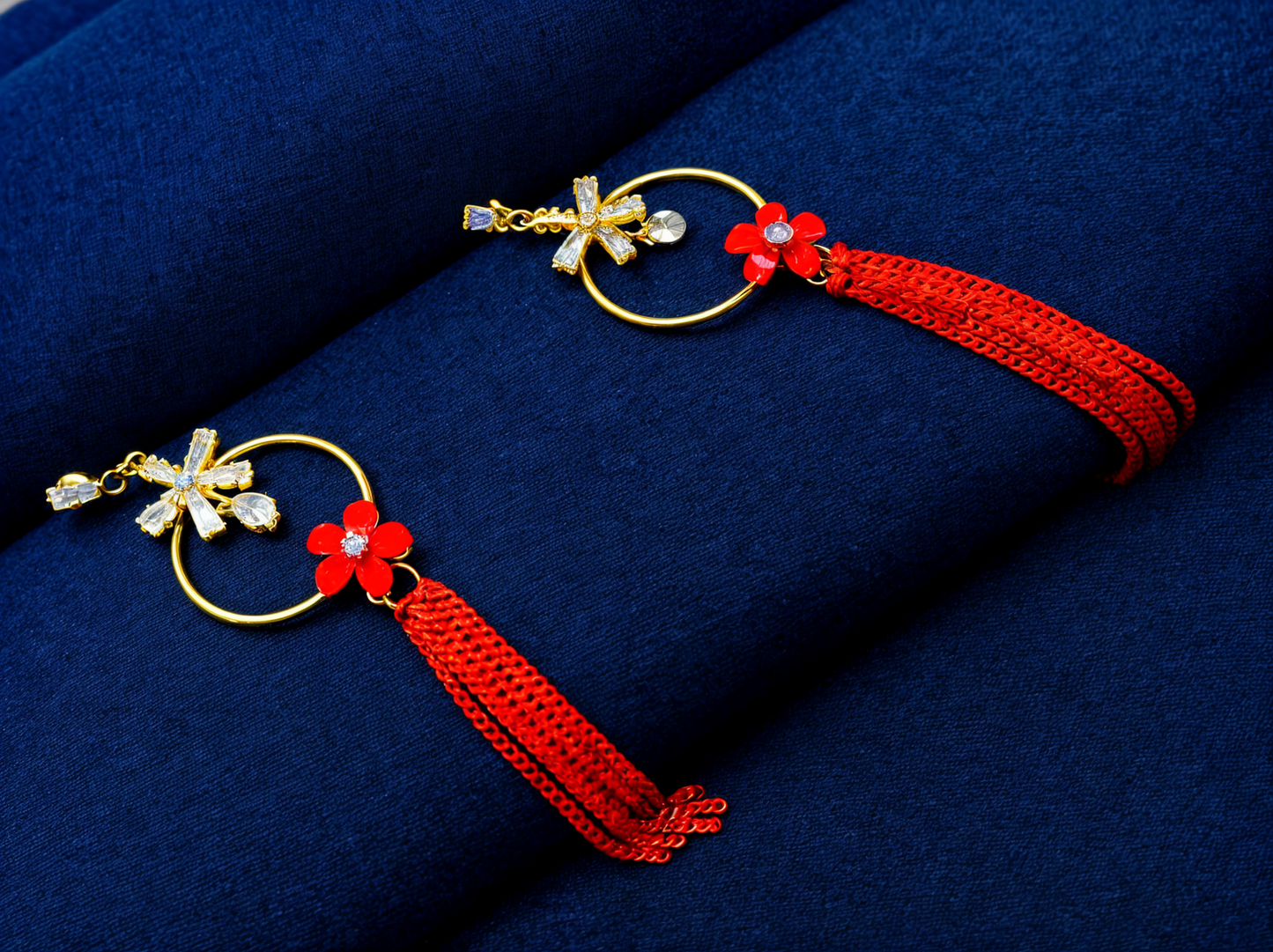 Korean Chain Tassel -Red Flower