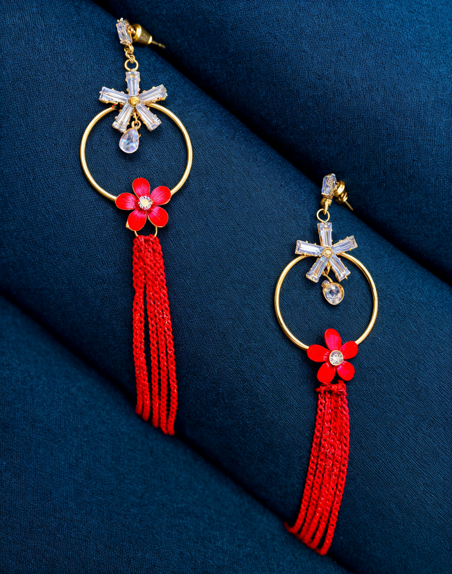 Korean Chain Tassel -Red Flower