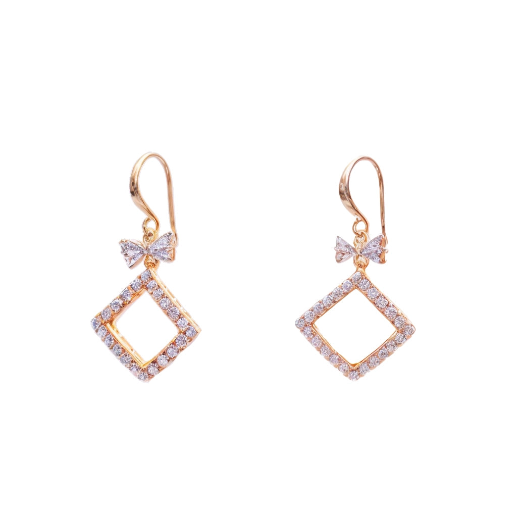 Golden Geometry Studded Drop Shape