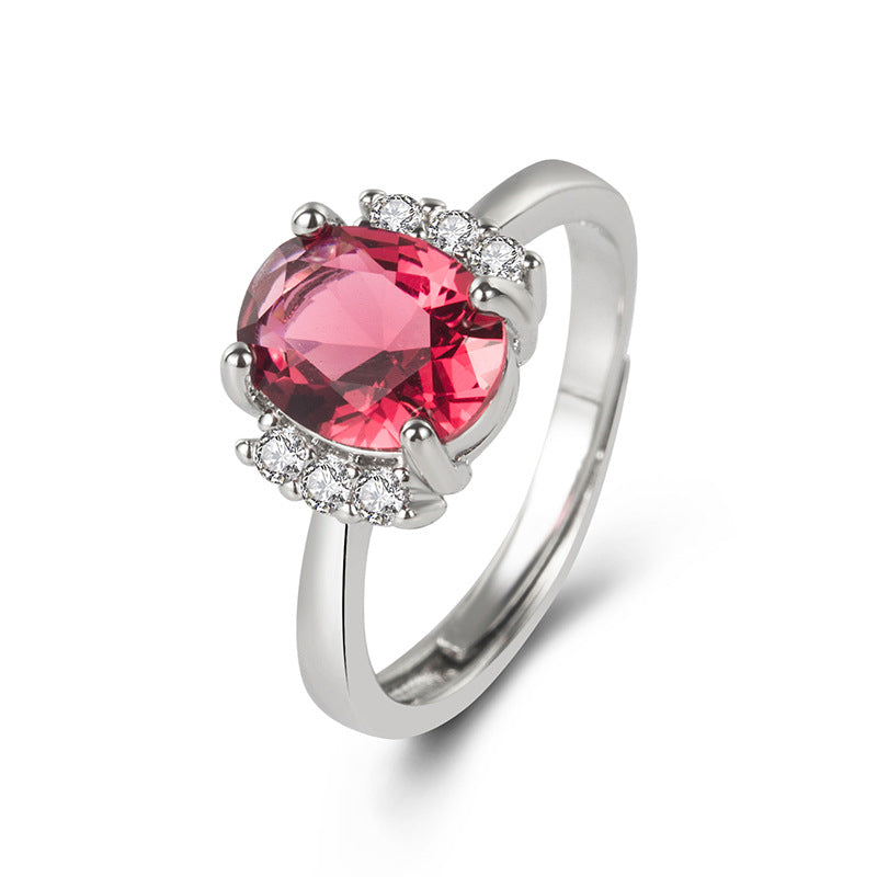 Amethyst Citrine Topaz Birthstone Solitaire ring