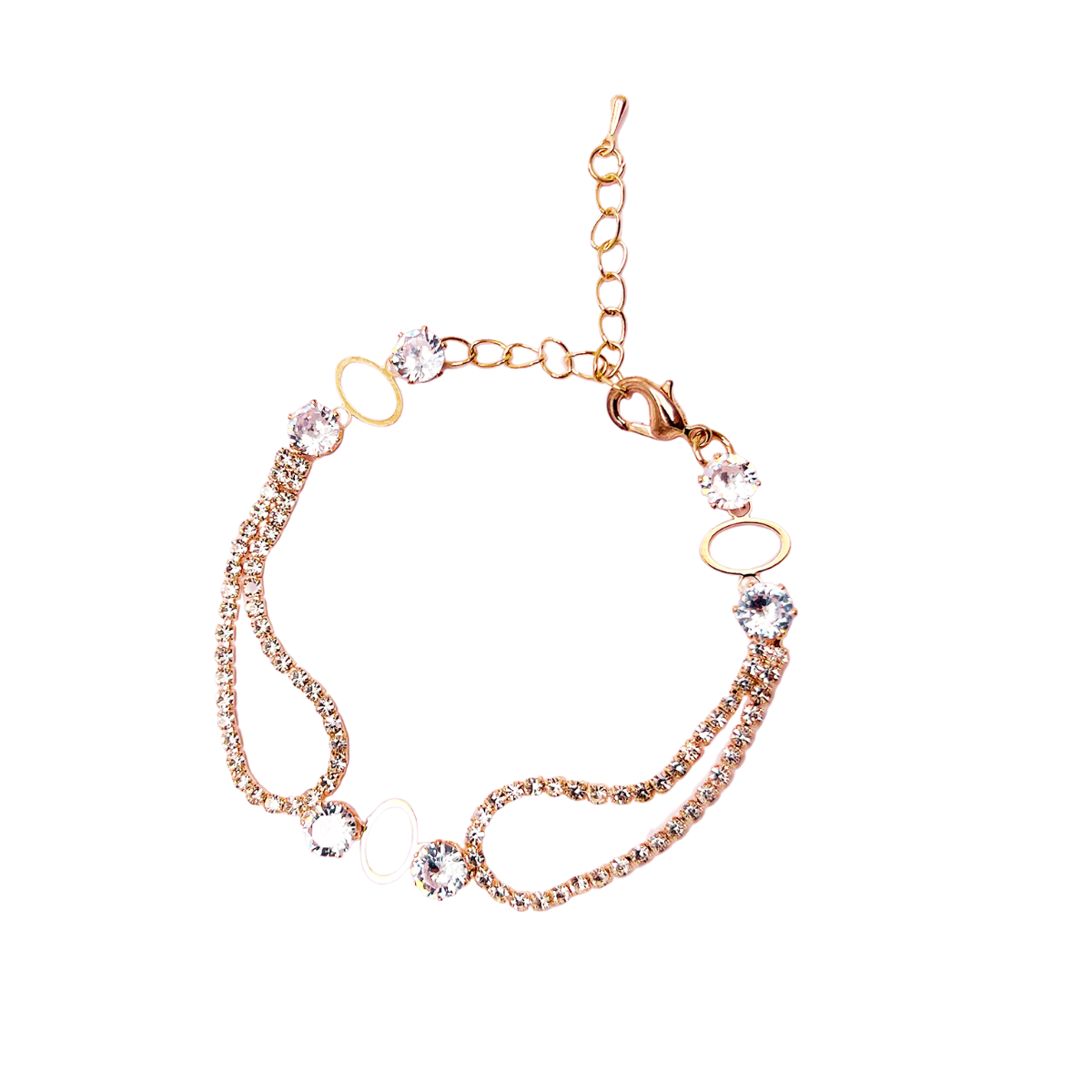 Duo Crystal Chain  Bracelet