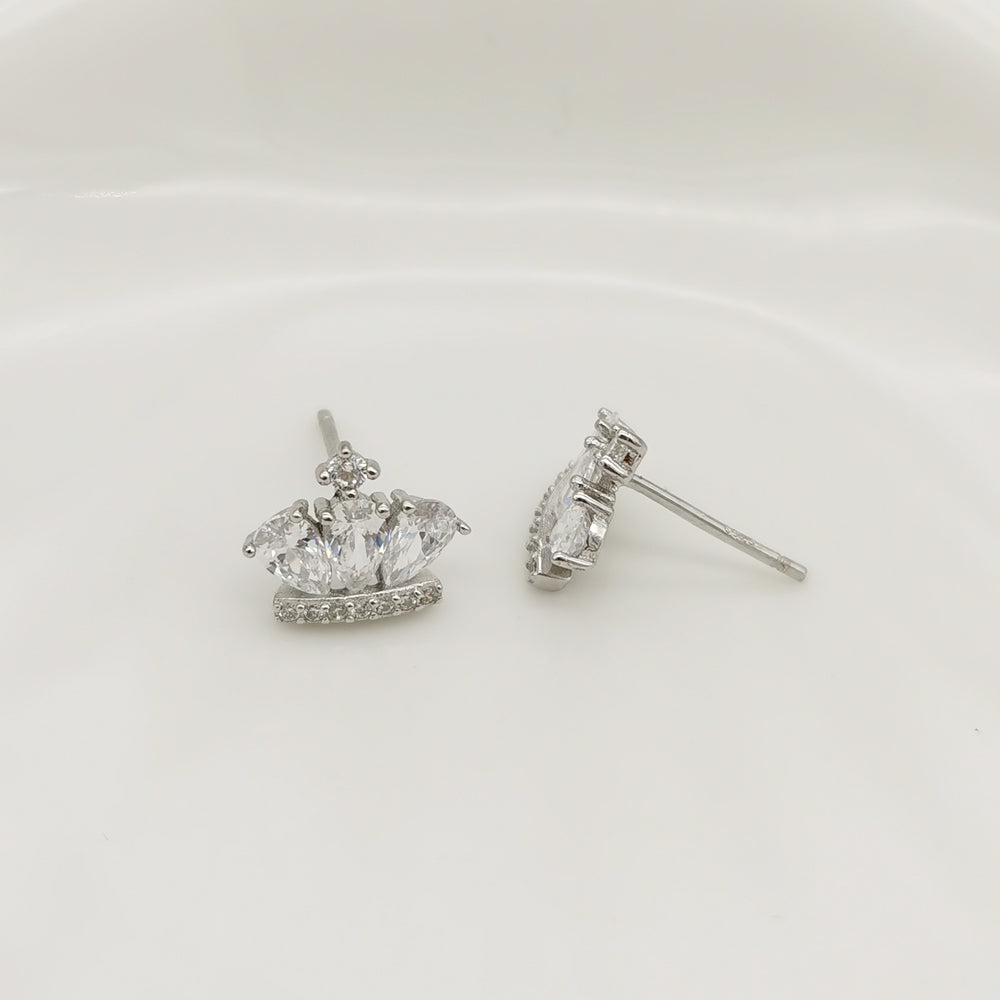 Crystal Crown Studded Earrings