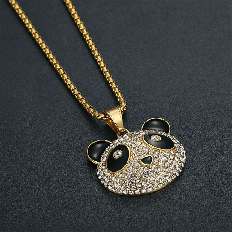 Rhinestone Pendant Panda Chain