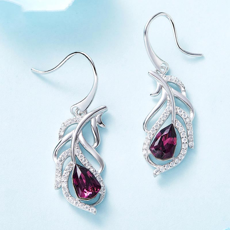 Feather Drop Shape -Real Silver