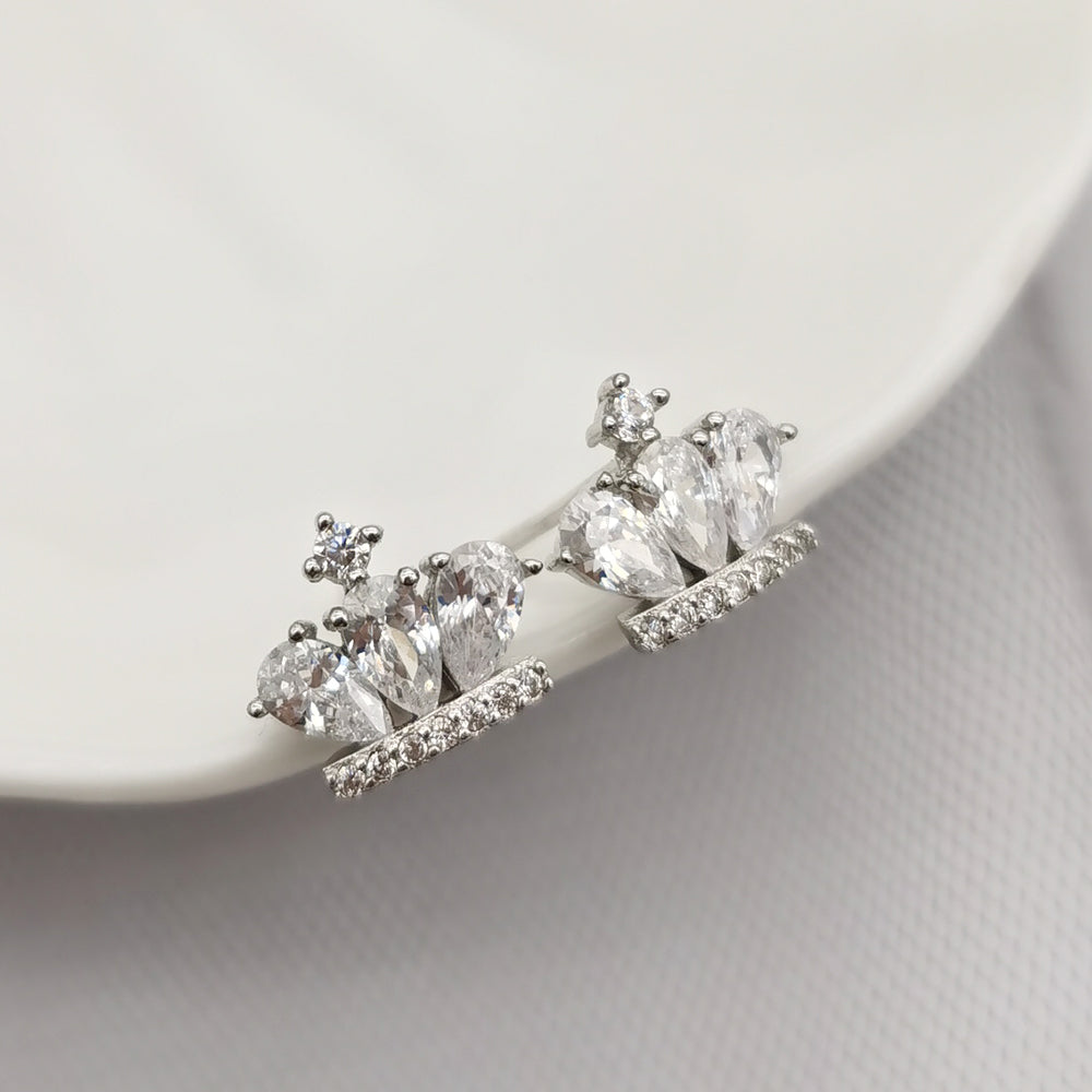 Crystal Crown Studded Earrings