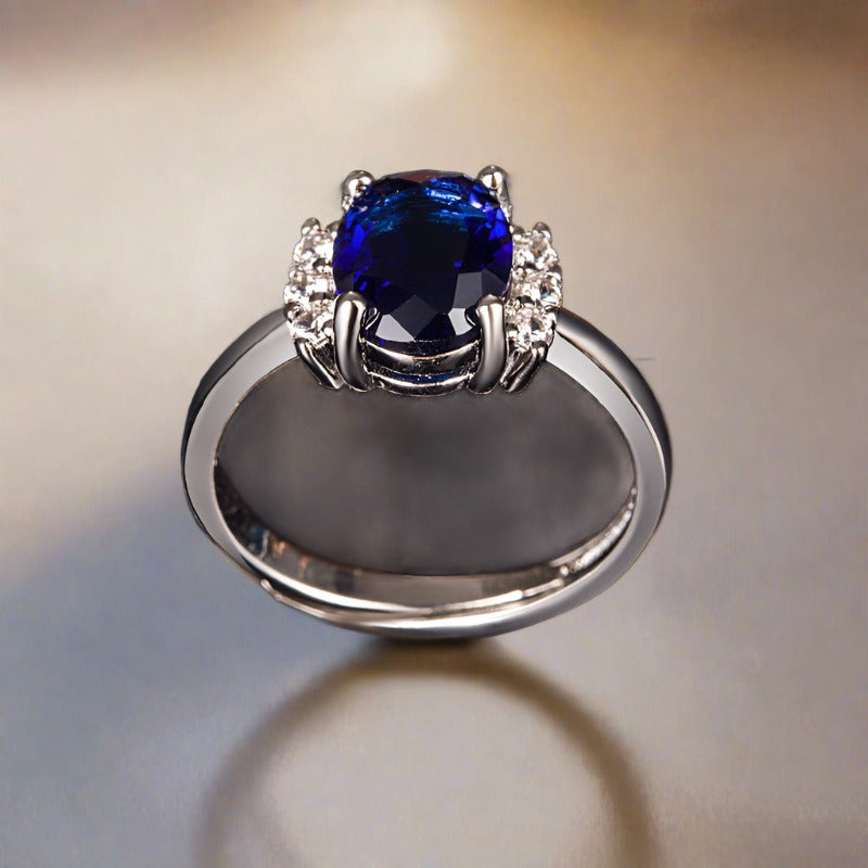 Amethyst Citrine Topaz Birthstone Solitaire ring