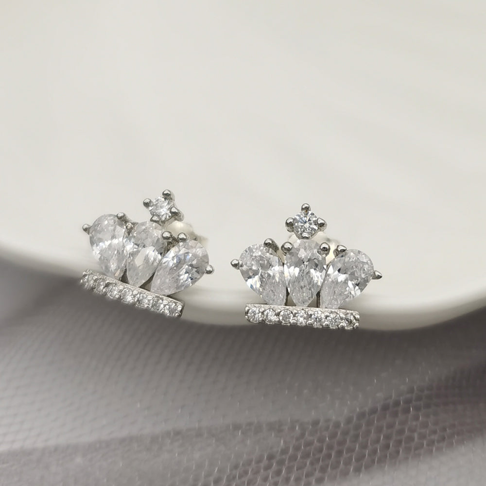 Crystal Crown Studded Earrings
