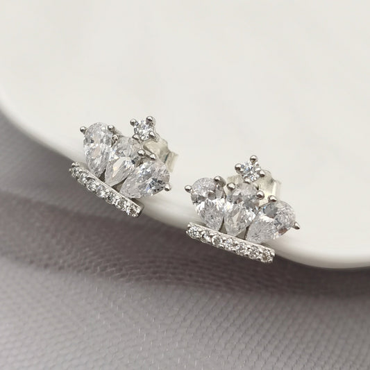 Crystal Crown Studded Earrings