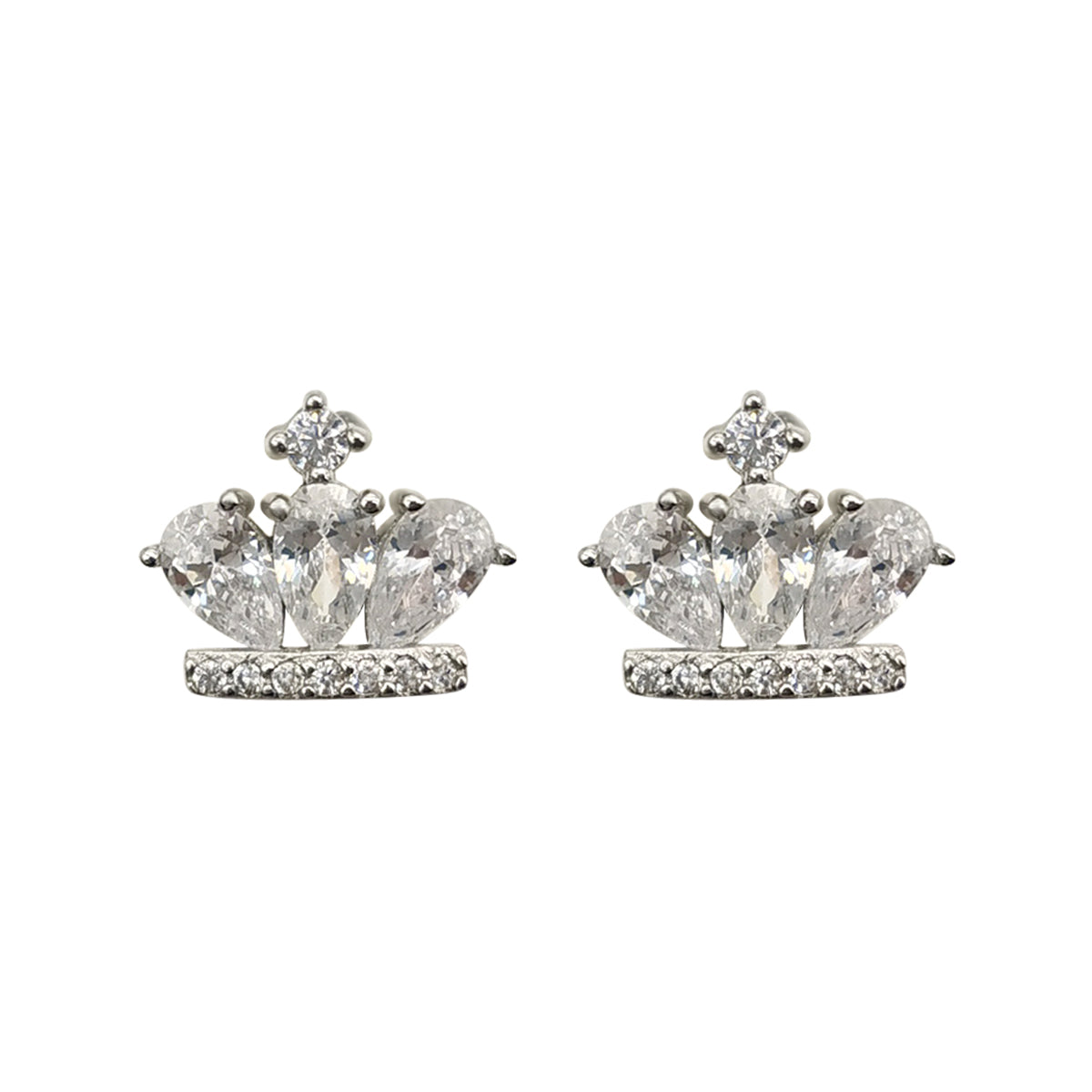 Crystal Crown Studded Earrings