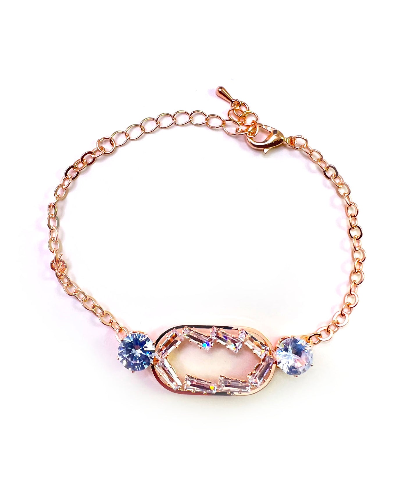 Geometric Rhinestone bordered Silver Bracelet( 3 Pieces )