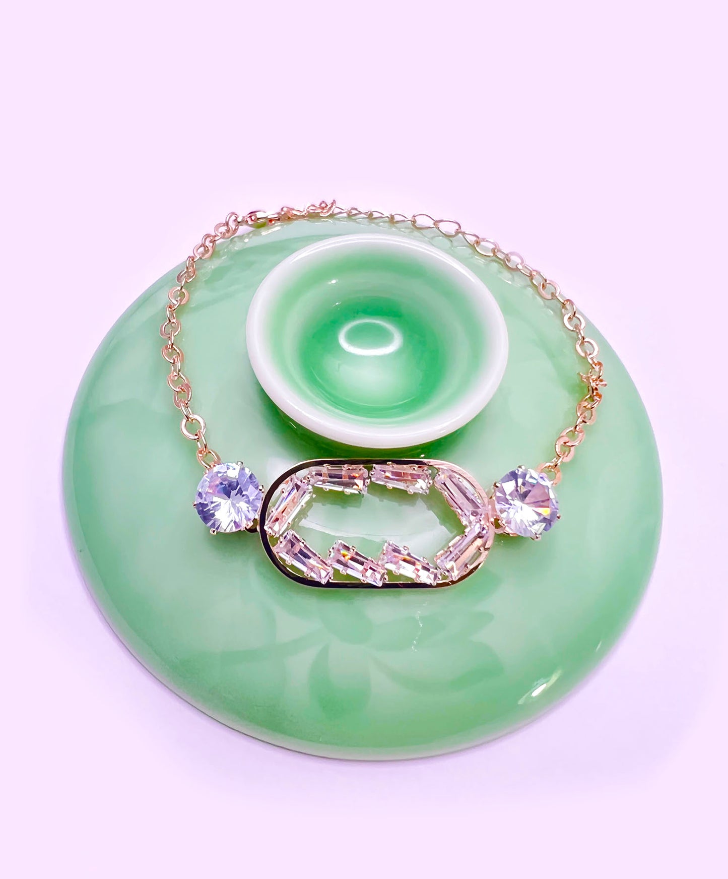 Geometric Rhinestone bordered Silver Bracelet( 3 Pieces )