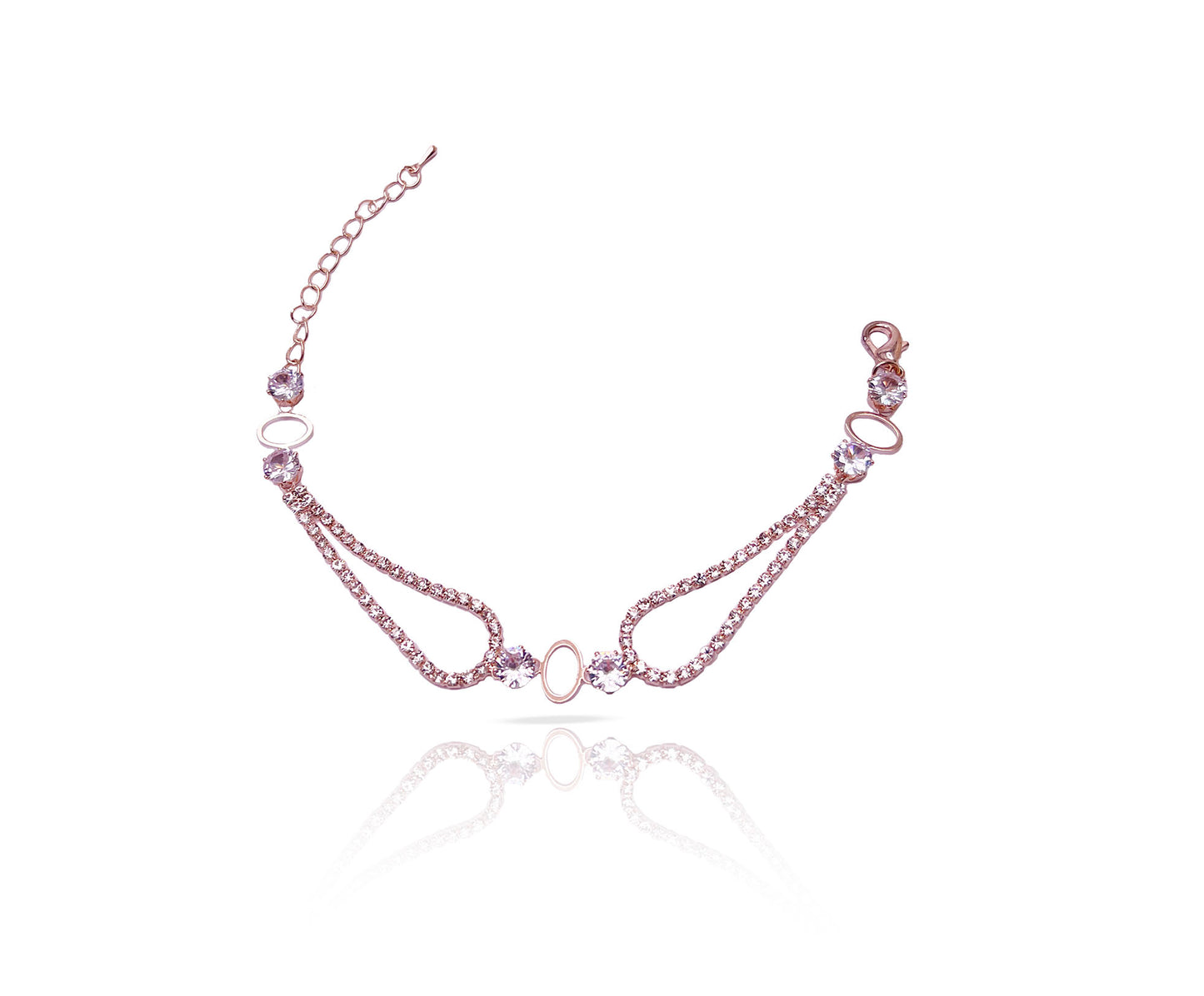 Duo Crystal Chain  Bracelet