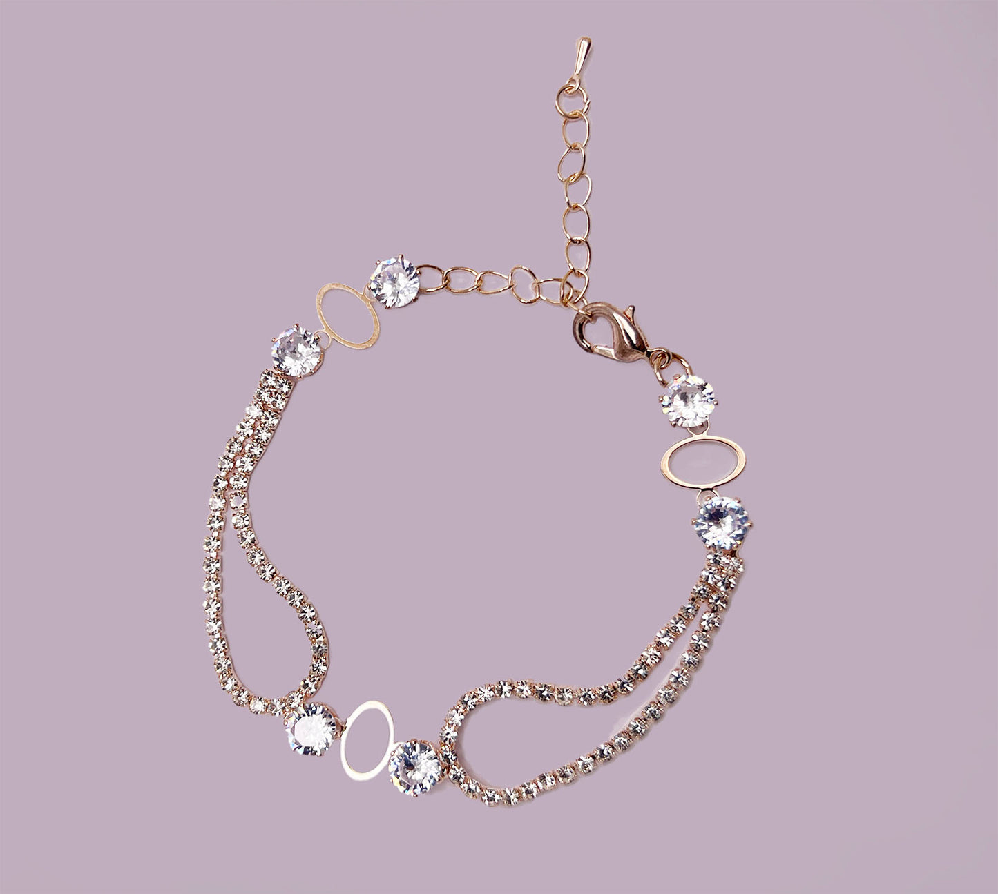 Duo Crystal Chain  Bracelet
