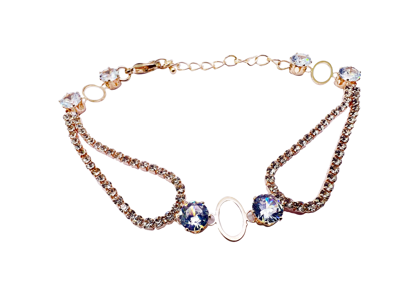 Duo Crystal Chain  Bracelet