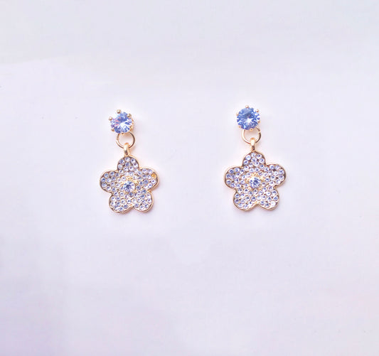 Latest Style luxury women's flower-micro inlaid cubic zirconia stud earrings