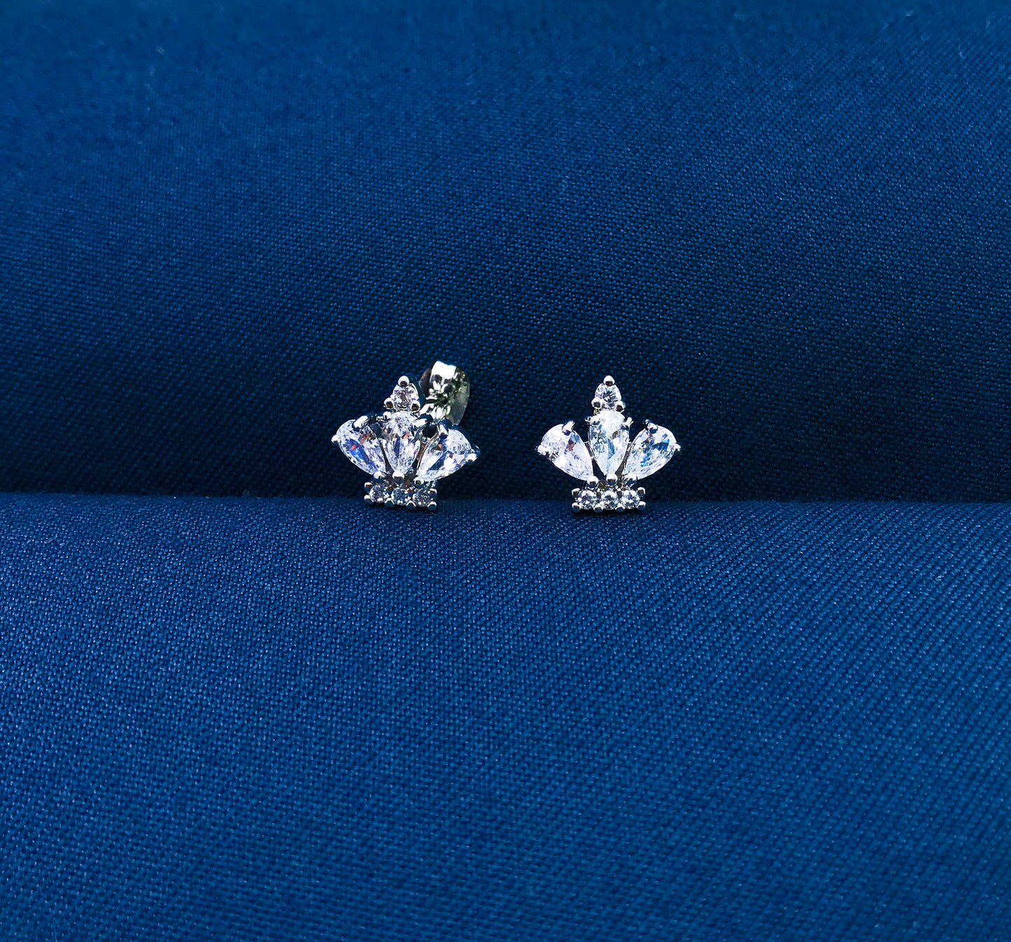 Crystal Crown Studded Earrings