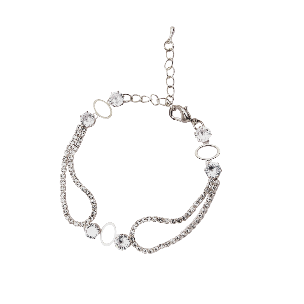 Duo Crystal Chain  Bracelet