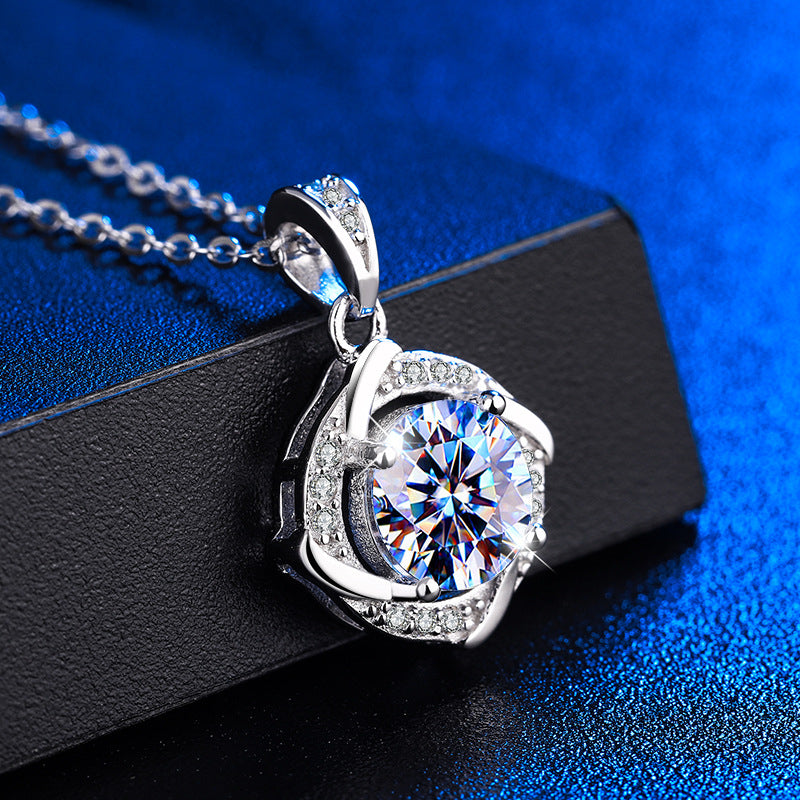 White Moissanite Diamond Pendant