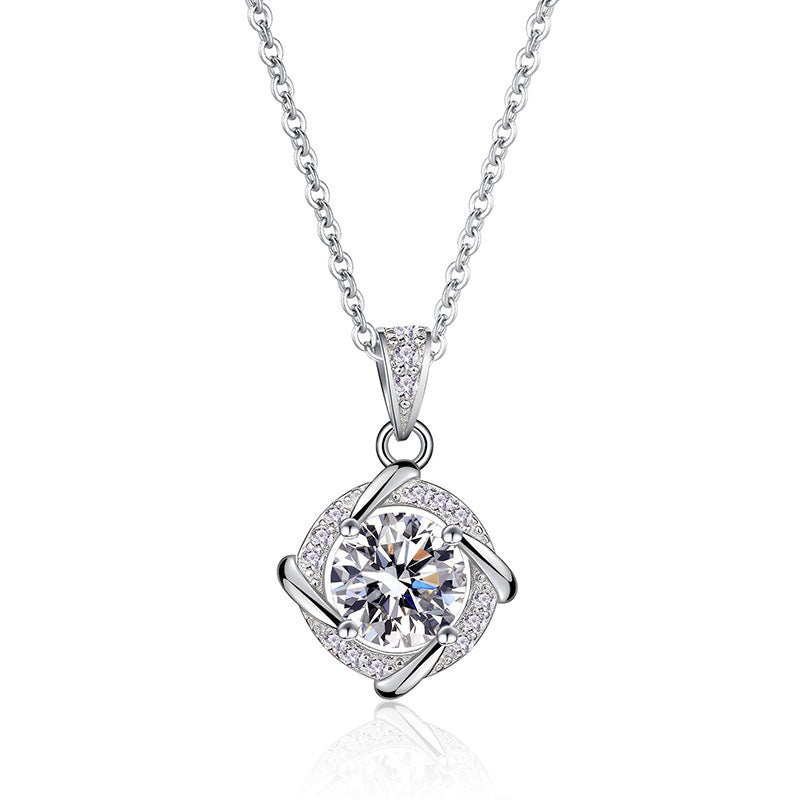 White Moissanite Diamond Pendant