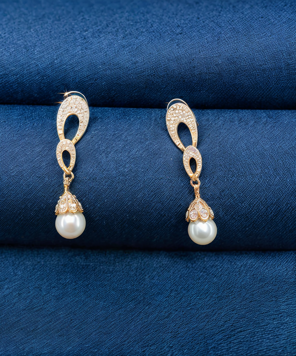 Crystal Capped Pearl Drop Earrings