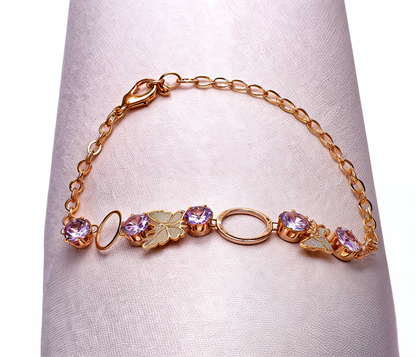 Butterfly | Looped Crystal Studded  | Dual Arc  Precious metal coated solitaire bracelet