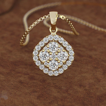 Crystal Square Pendant -Gold/ Silver/Rose Gold Color