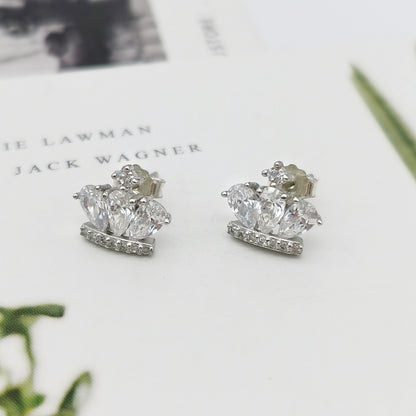 Crystal Crown Studded Earrings