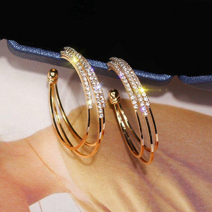 C-shaped three Circle Earring