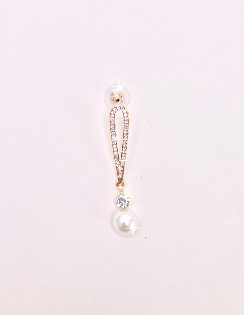 Pearl Dangling Cz Studded -Crystal Golden