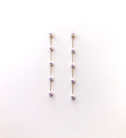 Style Multiple Pearls Long Wedding Chandelier Earrings